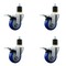 Service Caster 3.5'' Blue Poly Swivel 1-7/8'' Expanding Stem Caster Set Total Lock Brake, 4PK SCC-EXTTL20S3514-PPUB-BLUE-178-4 - alternate 1